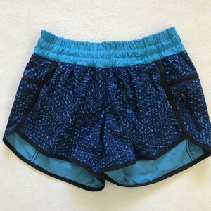 Lululemon Women Samba Snake Kayak Blue Hero Print Lululemon Tracker Short III 4